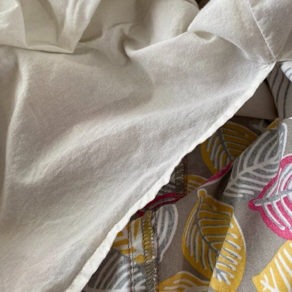 Boden Pink Gray Yellow Leaf Print Skirt - Picture 9 of 11